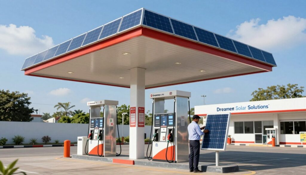 petrol pump solar installation